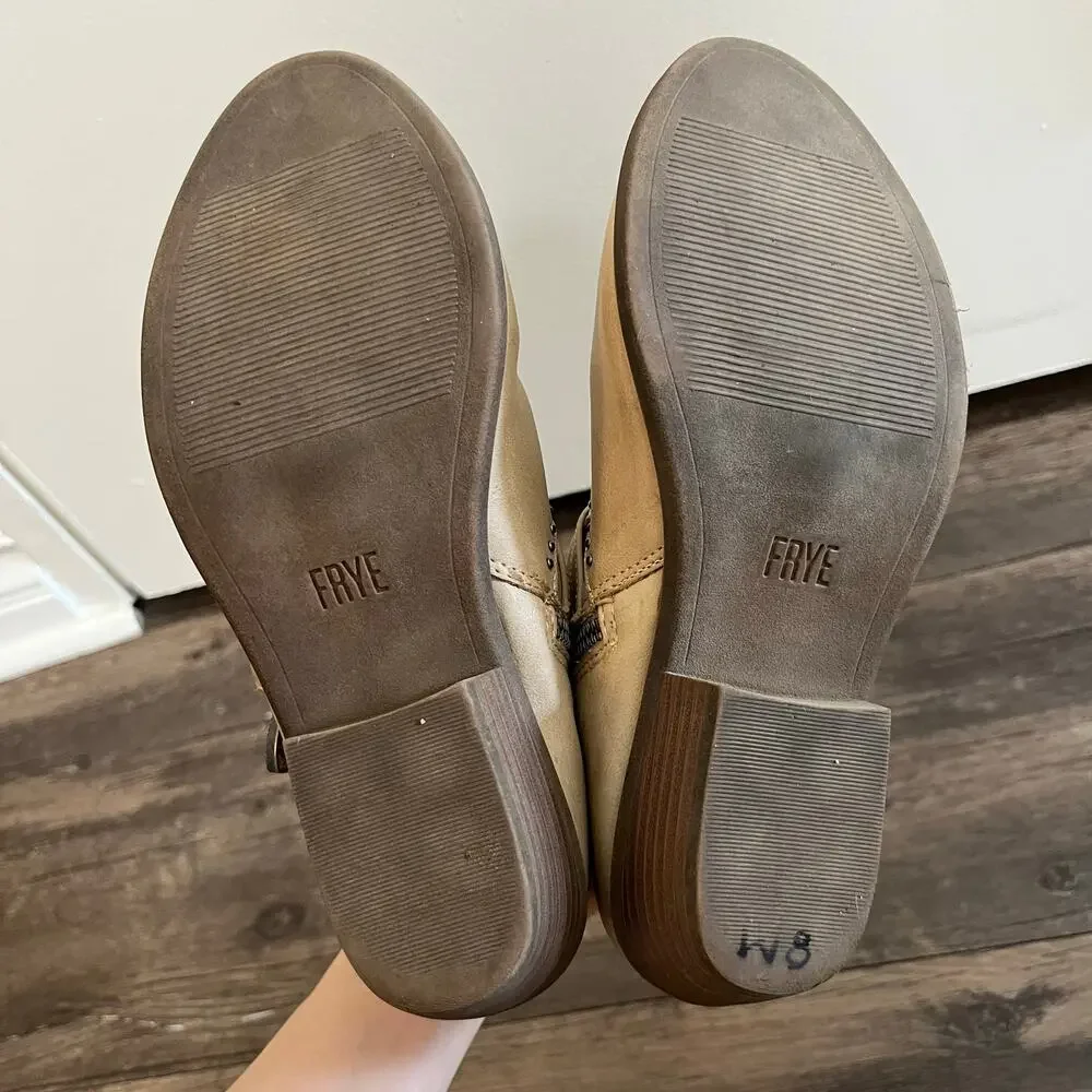 Frye Ellen Studs Ankle Boots Light Tan Leather Women’s 6.5 36 Boho Cowgirl Rodeo - Picture 8 of 8